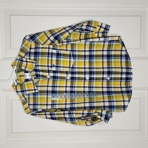 Carter's Yellow Blue Plaid Shirt Size 2T NWOT